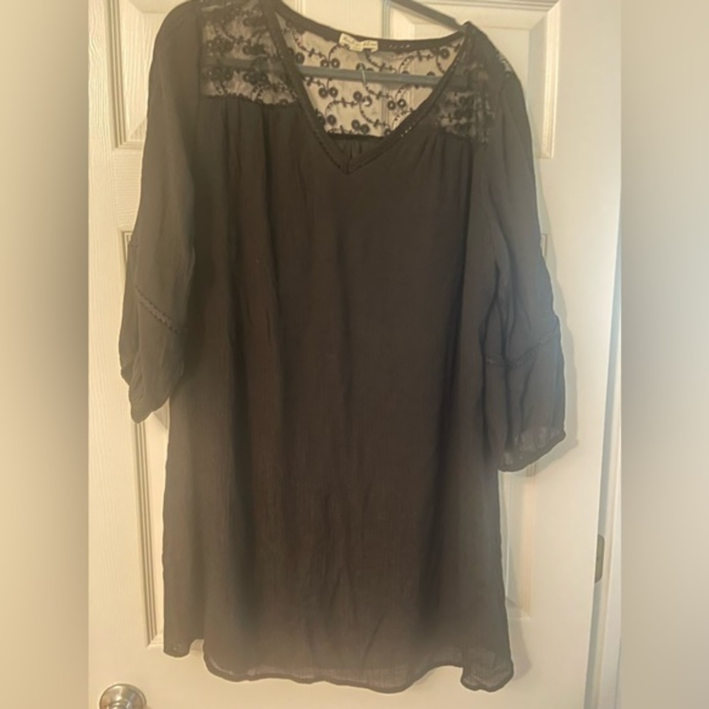 Loose summer Black dress, 2X, never worn